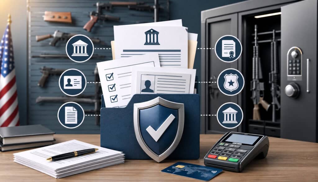 FFL merchant account approval documents and payment compliance illustration