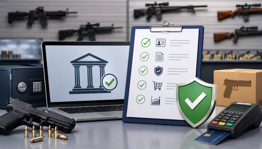 Firearms merchant account approval and compliance illustration