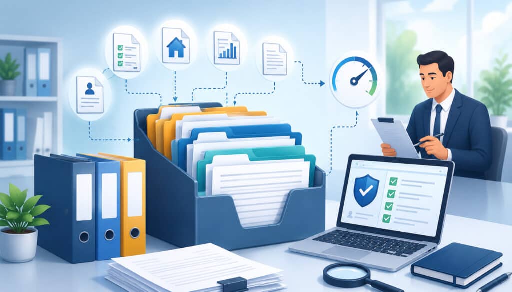 Organized documents for underwriting review