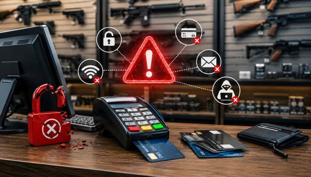 Gun shop POS security illustration