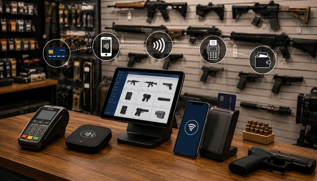 Gun shop credit card payment tools and POS system