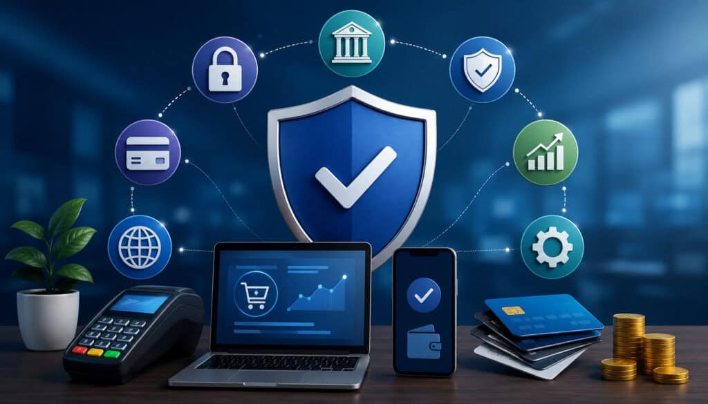 Secure and stable payment services illustration