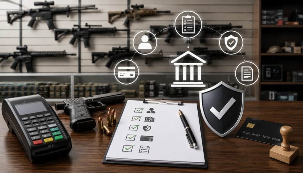 Gun shop credit card processing requirements illustration