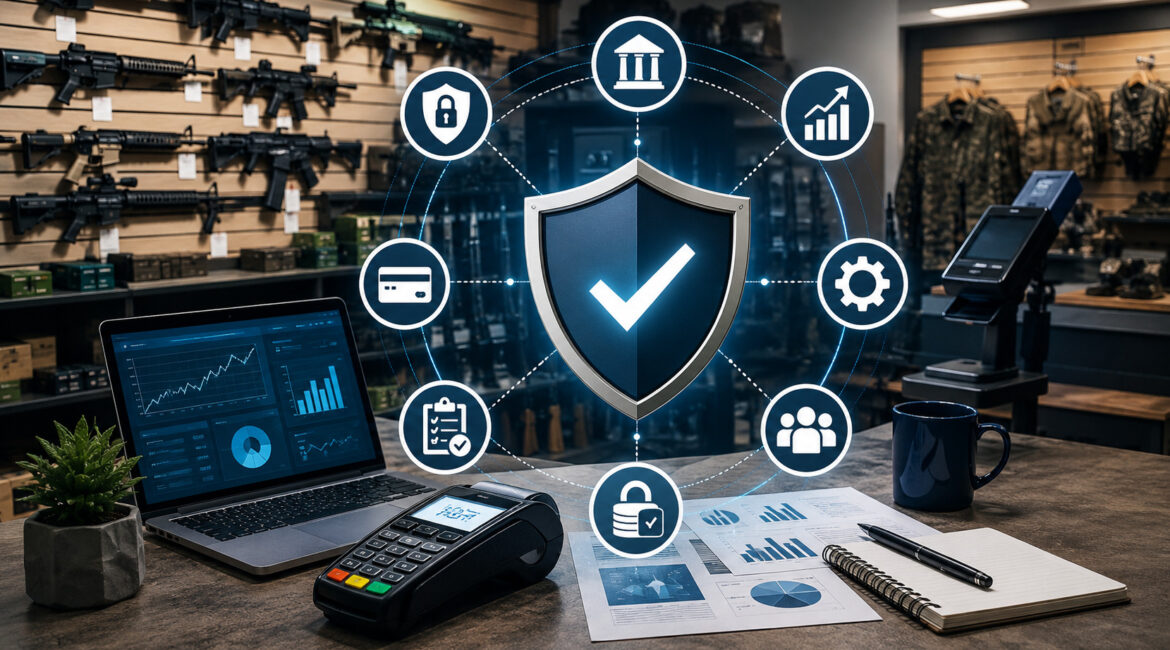 Firearm retailer payment stability and security strategies