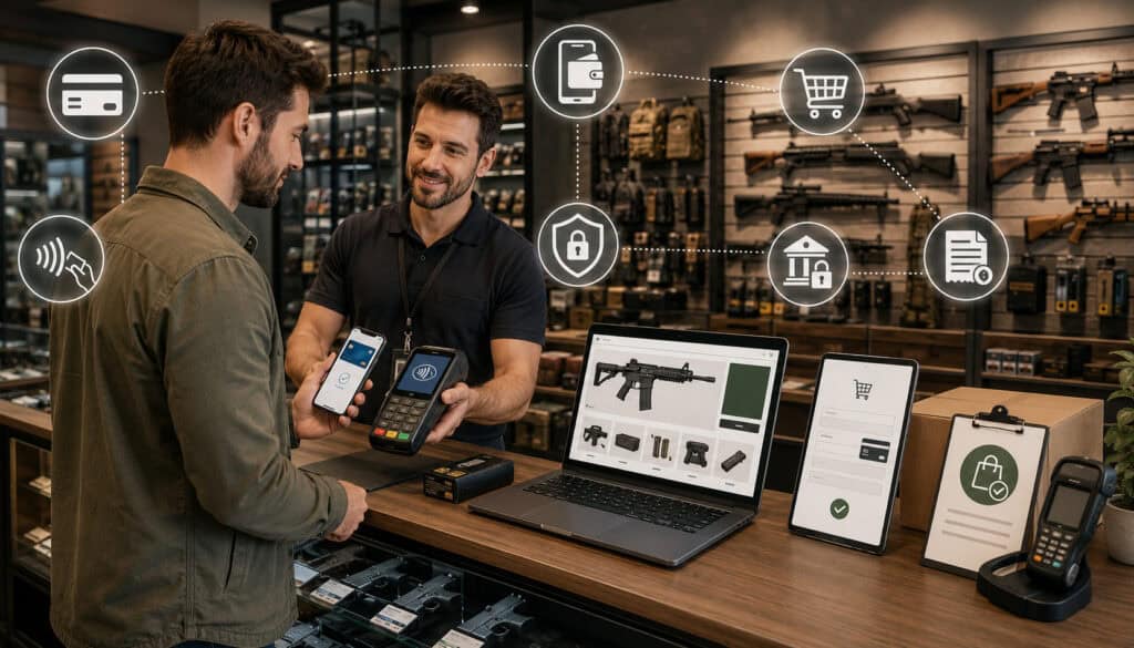 Gun retailer offering multiple payment options