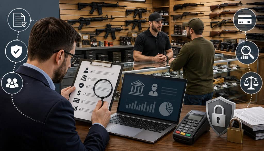 Gun shop payment processor compliance review
